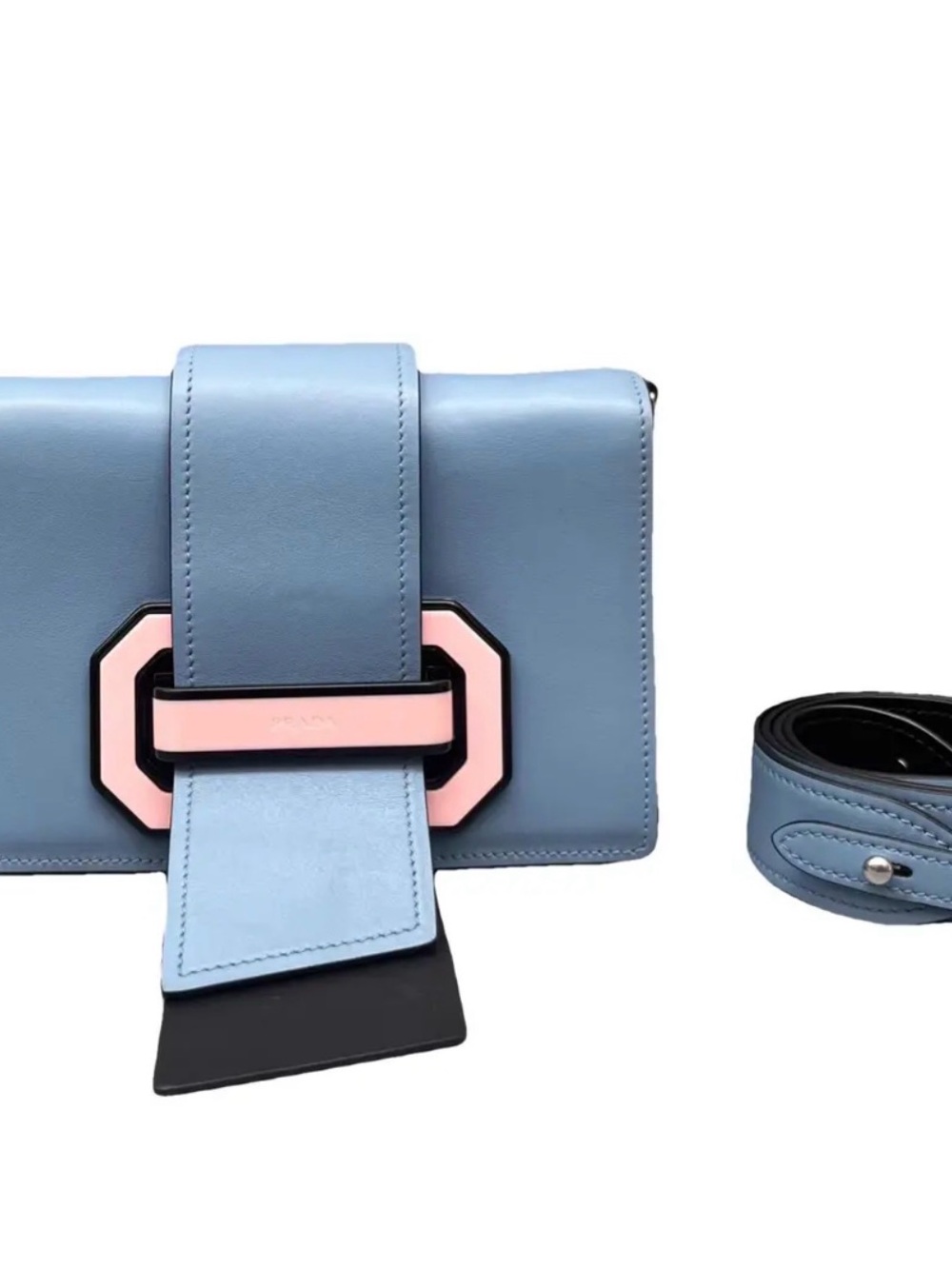✨💎LIKE NEW💎✨PRADA RIBBON GEOMETRIC CITY BAG W/DUSTY - Picture 9 of 11